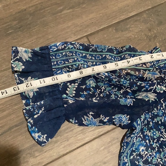 Sans Souci Chiffon Floral Ruffle Blouse small - Picture 8 of 8